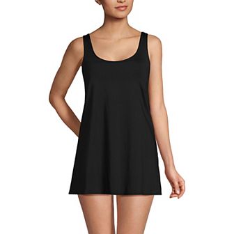 Women's Lands' End Scoop Neck Mini Swim Dress Swimsuit