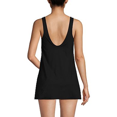 Women's Lands' End Scoop Neck Mini Swim Dress Swimsuit
