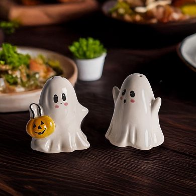 Ghost S&P Shaker Set with Pumpkin Design