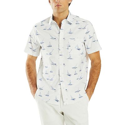 white christmas dresses Nautica Mens Classic Fit Soft Wash Poplin Long Sleeve Button Down Shir –  ShopCGX main image 0