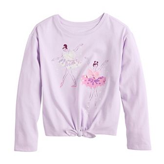 Girls 4-12 Jumping Beans® Long Sleeve Tie Front Tee
