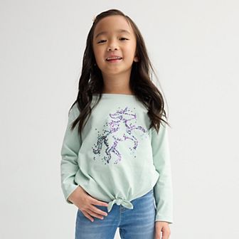 Girls 4-12 Jumping Beans® Long Sleeve Tie Front Tee