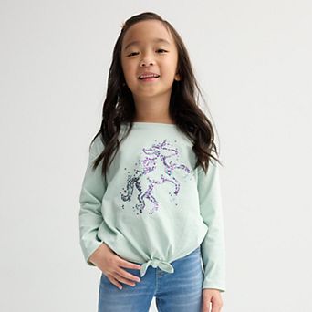 Girls 4-12 Jumping Beans® Long Sleeve Tie Front Tee