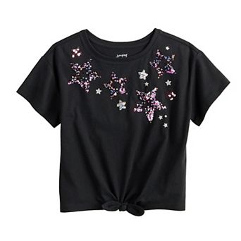Girls 4-12 Jumping Beans® Short Sleeve Tie Front Tee