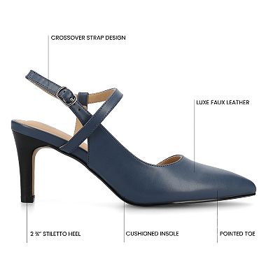Journee Scipio Women's Crossover Ankle Strap Pointed Toe Pumps