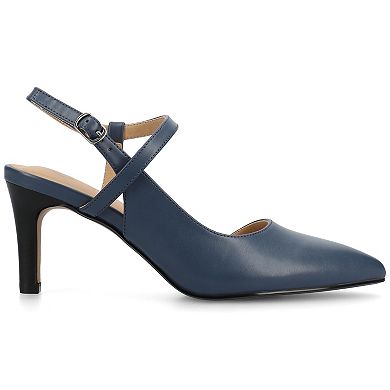 Journee Scipio Women's Crossover Ankle Strap Pointed Toe Pumps