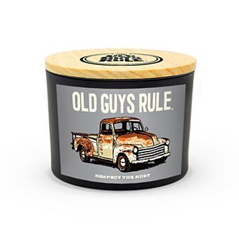 Old Guys Rule Rusty Truck - 22-oz Candle Jar - Woodfire
