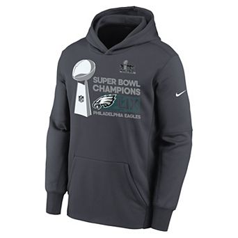 Youth Nike Philadelphia Eagles Super Bowl LIX Champions Locker Room Trophy Collection Fleece Hoodie