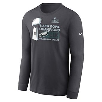 Men's Nike Philadelphia Eagles Super Bowl LIX Champions Locker Room Trophy Collection Long Sleeve Tee
