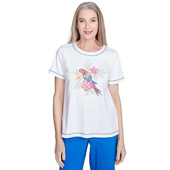 Petite Alfred Dunner Parrot Centered Short Sleeve Tee