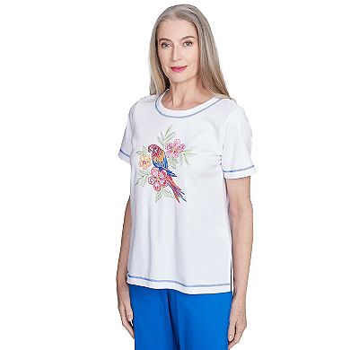 Petite Alfred Dunner Parrot Centered Short Sleeve Tee