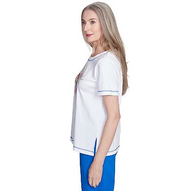 Petite Alfred Dunner Parrot Centered Short Sleeve Tee