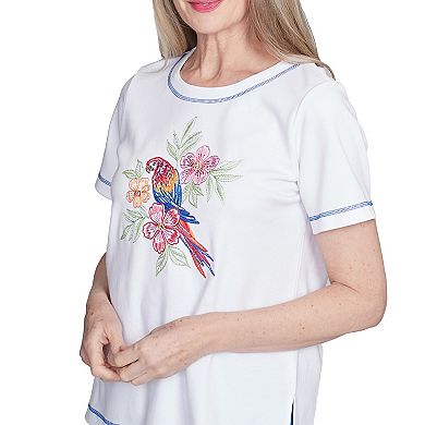 Petite Alfred Dunner Parrot Centered Short Sleeve Tee
