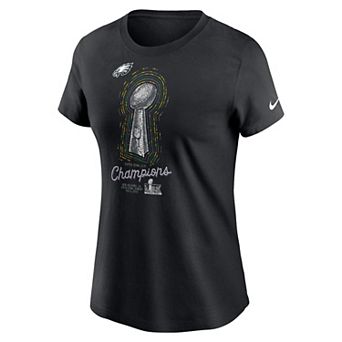 Women's Nike Philadelphia Eagles Super Bowl LIX Champions Lombardi Trophy Tee