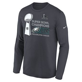 Youth Nike Philadelphia Eagles Super Bowl LIX Champions Locker Room Trophy Collection Long Sleeve Tee