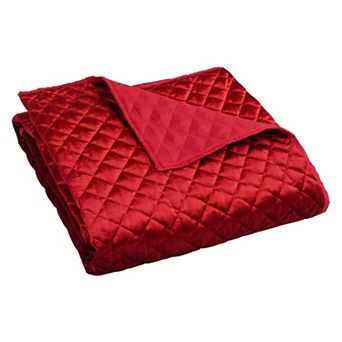 Levtex Home Red Velvet Quilted Throw