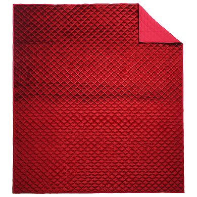 Levtex Home Red Velvet Quilted Throw