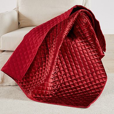 Levtex Home Red Velvet Quilted Throw