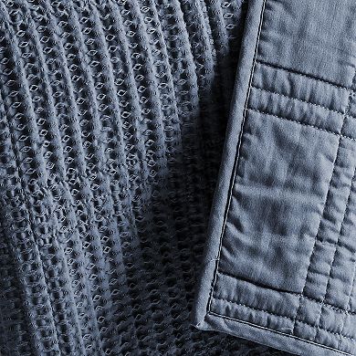 Levtex Home Cloud Waffle Navy Quilted Throw
