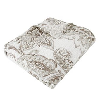 Levtex Home Bennett Taupe Quilted Throw Blanket