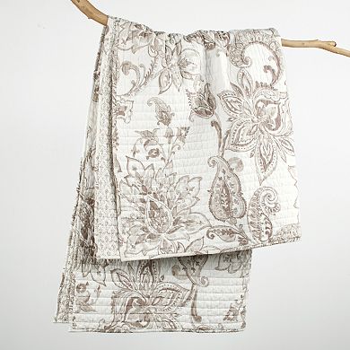 Levtex Home Bennett Taupe Quilted Throw Blanket