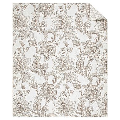 Levtex Home Bennett Taupe Quilted Throw Blanket