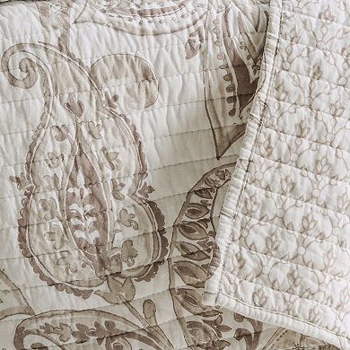 Levtex Home Bennett Taupe Quilted Throw Blanket