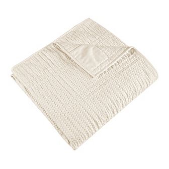 Levtex Home Cloud Waffle Undyed Cream Quilted Throw
