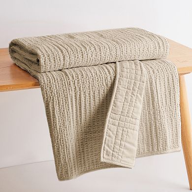 Levtex Home Cloud Waffle Taupe Quilted Throw