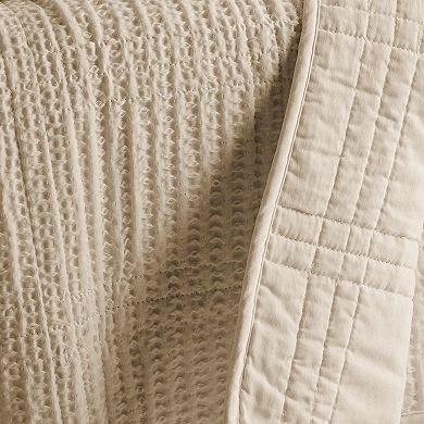Levtex Home Cloud Waffle Taupe Quilted Throw