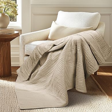 Levtex Home Cloud Waffle Taupe Quilted Throw