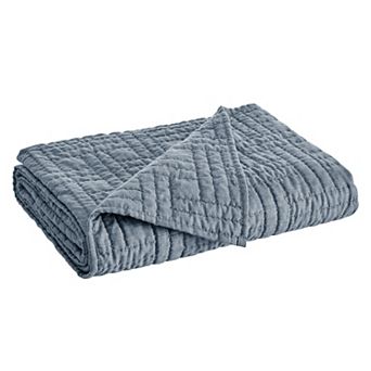 Levtex Home Melange Stitch Chambray Quilted Throw Blanket