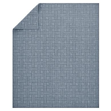 Levtex Home Melange Stitch Chambray Quilted Throw Blanket