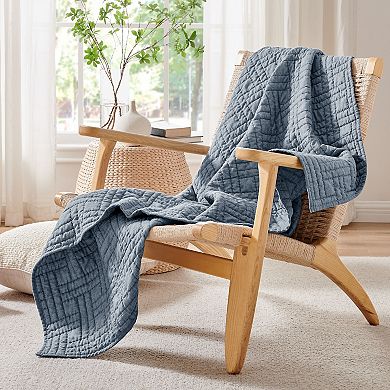 Levtex Home Melange Stitch Chambray Quilted Throw Blanket