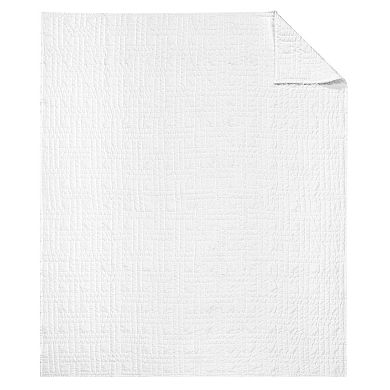 Levtex Home Melange Stitch White Quilted Throw