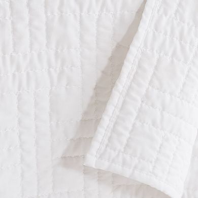 Levtex Home Melange Stitch White Quilted Throw