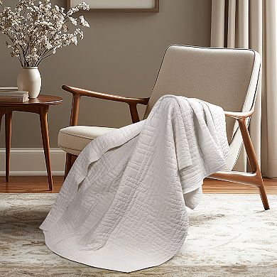 Levtex Home Melange Stitch White Quilted Throw