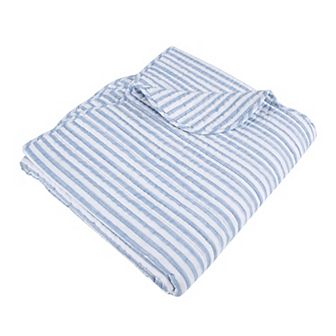 Levtex Home Martha Stripe Blue Quilted Throw