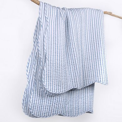 Levtex Home Martha Stripe Blue Quilted Throw