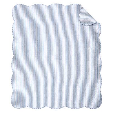 Levtex Home Martha Stripe Blue Quilted Throw