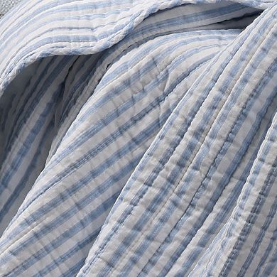 Levtex Home Martha Stripe Blue Quilted Throw