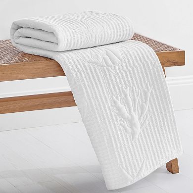 Levtex Home Cross Stitch Sea White Quilted Throw