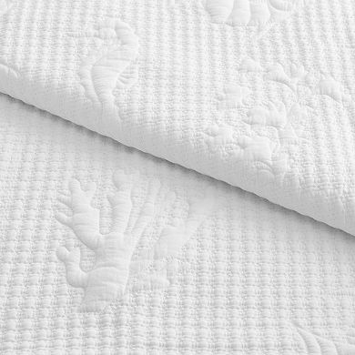 Levtex Home Cross Stitch Sea White Quilted Throw