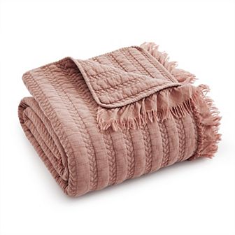 Levtex Home Wilhemina Dusty Rose Quilted Throw