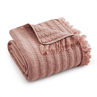 Levtex Home Wilhemina Dusty Rose Quilted Throw