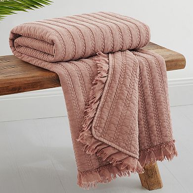 Levtex Home Wilhemina Dusty Rose Quilted Throw