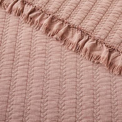 Levtex Home Wilhemina Dusty Rose Quilted Throw