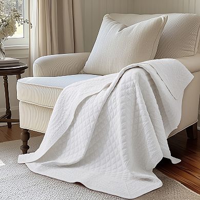 Levtex Home Ballou Bright White Quilted Throw
