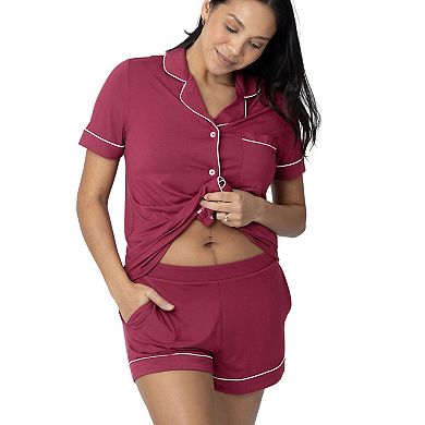 Maternity Kindred Bravely Clea Short Sleeve Pajama Top & Pajama Shorts Set