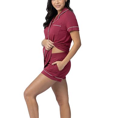 Maternity Kindred Bravely Clea Short Sleeve Pajama Top & Pajama Shorts Set